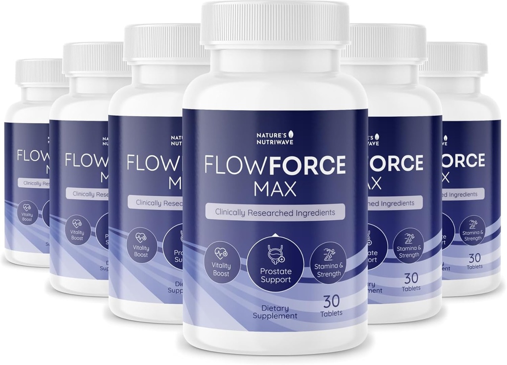 FlowForceMax Herbal Support Supplement - Natural Plant-Based Formula with Saw Palmetto Extract | 30 Chewable Tablets, 6 Month Supply, Made in USA