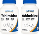 Nutricost Yohimbine HCl 5mg, 240 Capsule (2 Bottiglie) - Extra Forza - Gluten Free & Non-OGM