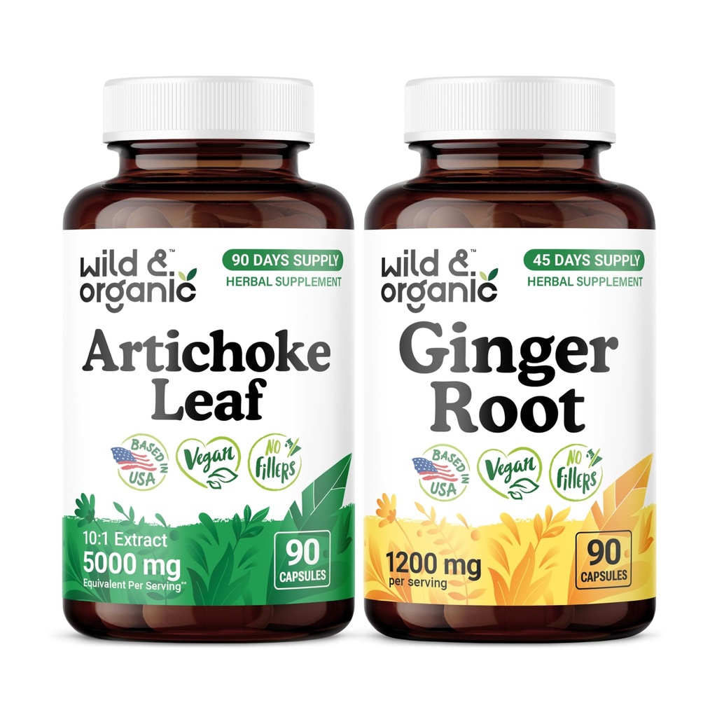 Wild & Organic Artichoke Leaf 90 Capsules & Ginger Root 90 Capsules
