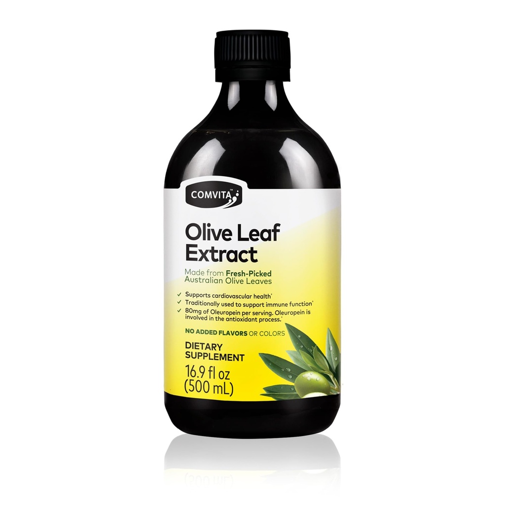 Comvita Olive Leaf Extract Liquid - Immune Support Supplement with Oleuropein, Liquid Extract Drops, Natural Source of Antioxidants - 16.9 fl oz