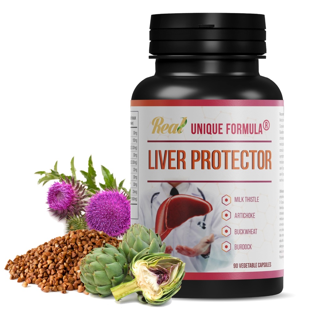 Liver Support Supplement, Herbal Liver Detox with Milk Thistle, Artichoke Leaf, Buckwheat Sprouted, Methionine, Curcumin, Betaine, Plant-Based (90 Capsules)