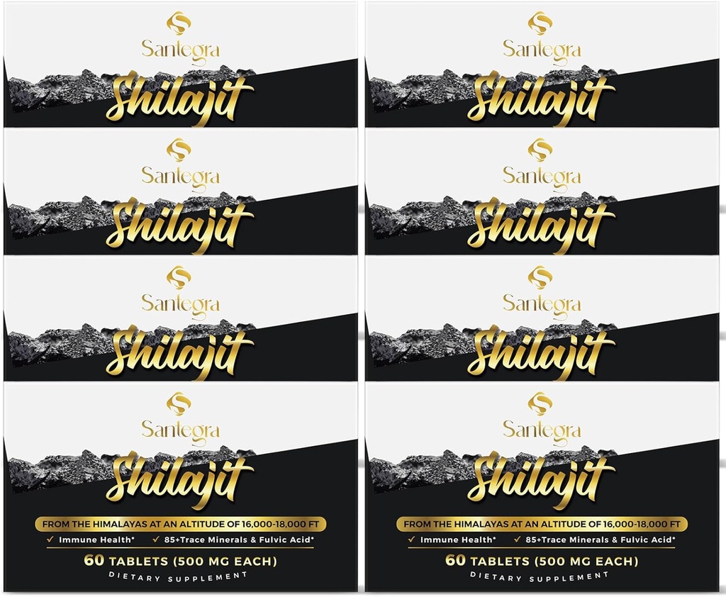 30.000 MG Shilajit Tablets, 100% Shilajit Pure Tablets für Frauen & Männer, Himalaya Organic, Fulvic Acid & 85+ Trace Minerals, Harzergänzung für Energie und Immunsystem, 480 Zähler