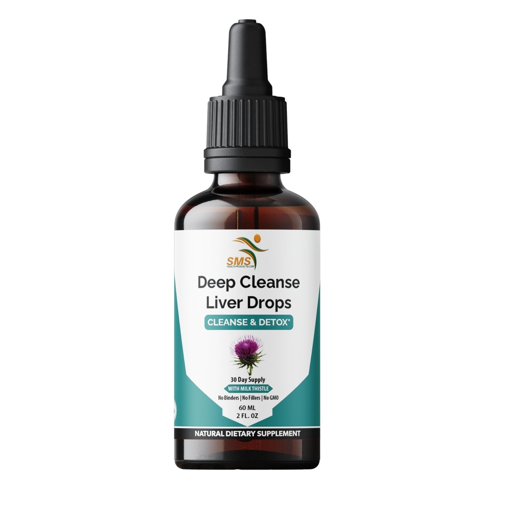 Deep Liver Cleanse Liquid Drops mit Milchdistel, Artichoke Extract, Dandelion Leaf & Turmeric Curcumin für Detox, Repair & Immunity - Organic, Non-GMO - 2 fl oz Bottle