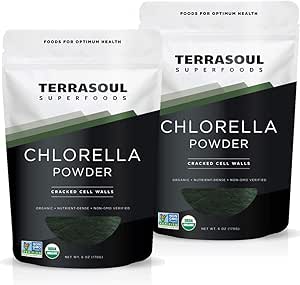 Terrasoul Superfoods Organic Chlorella Polvere (Cracked Cell Walls) - 12 Oz (2 Pack)