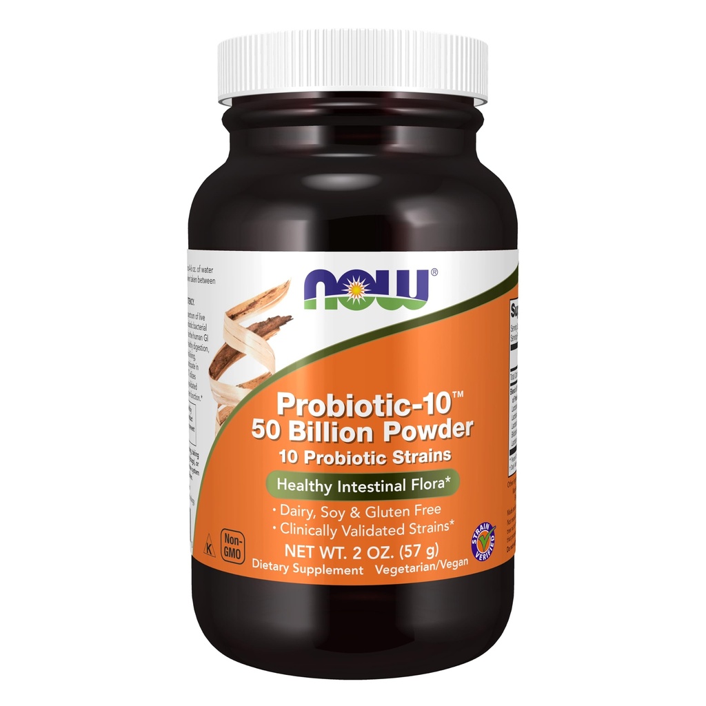 JETZT Ergänzungen, Probiotic-10TM Pulver, 50 Billion, mit 10 Probiotischen Strainen, Strain Verified, 2-Ounce