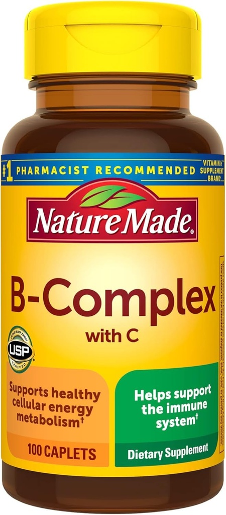 Caplets de vitamine B-complexe nature 100 Caplets (paquet de 2)