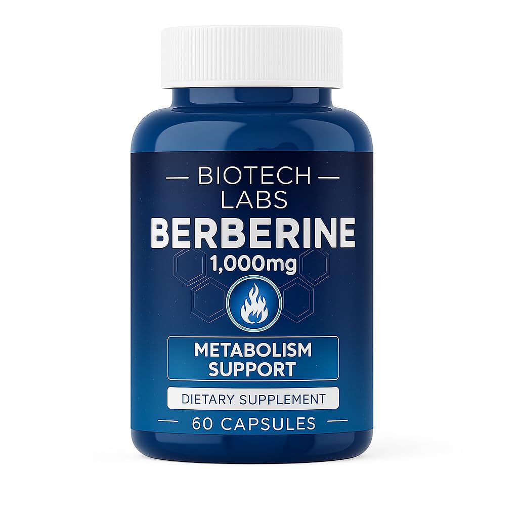 Berberine 1000 mg avec Bitter Melon et Banaba Leaf – Supplément à base de plantes, 60 gélules
