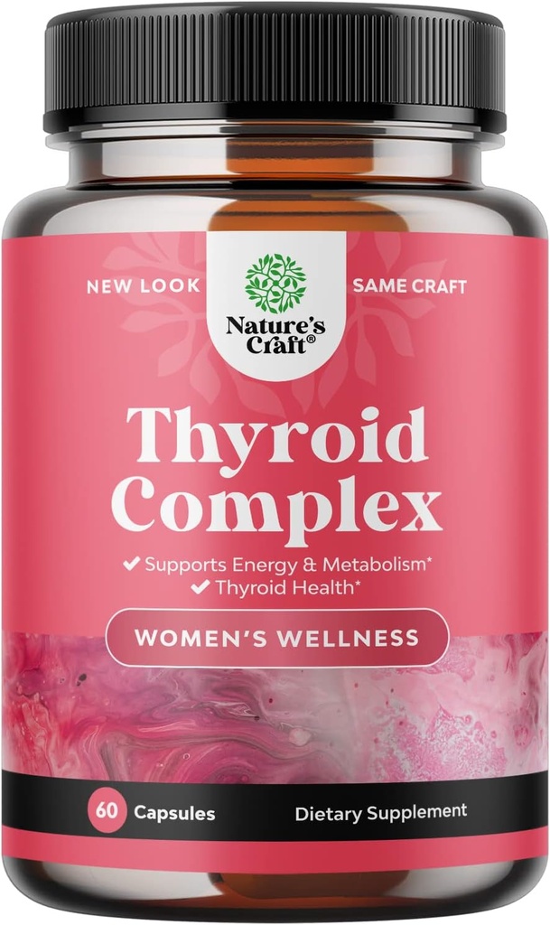 Supporto tiroideo avanzato per le donne con Ashwagandha - Supplemento tiroide adaptogenico con L Tirosina Rhodiola e Astragalus Root - Non-OGM Balancing Herbal Thyroid Energy Integratore per la salute delle donne