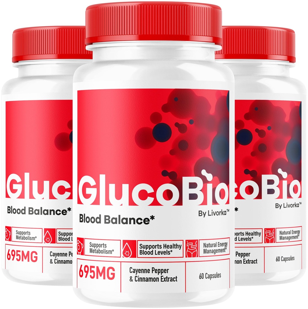 (3 Pack) GlucoBio Kapseln - Offizielle Gluco Bio Support Pillen, Erweiterte Formel für Gesamt Balance, GlucoBio Pillen, GlucoBio Supplement, Glucovio Bewertungen, 90 Kapseln für 3 Monate