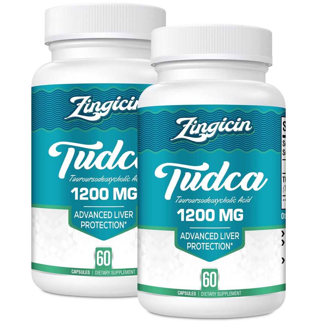 TUDCA Supplement 1200mg - 120 Veggie Kapseln, Starke TUDCA Gallensalze Ergänzungen für Leber, Verdauung