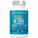 Super B-100 Complex – All B Vitamins Including B12, B1, B2, B3, B5, B6, B7, B9, Folate – High Potency B-Vitamins with Choline, Inositol & PABA – Energy & Metabolism Support – 100 Tablets