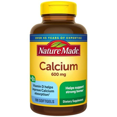 Natura Made Calcium 600 mg Con Vitamina D Liquid Softgels 100 ea (Pack of 2)