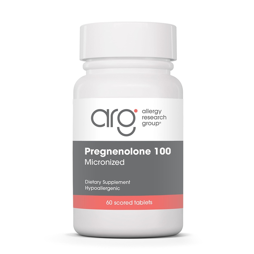 Allergy Research Group Pregnenolone 100mg - Progesterone-Ergänzungen für Frauen & Männer, Hormon & Stress-Unterstützung mit natürlichem Wild Yam, Micronized Pure Lipid Matrix, Plant Based - 60 Tabletten