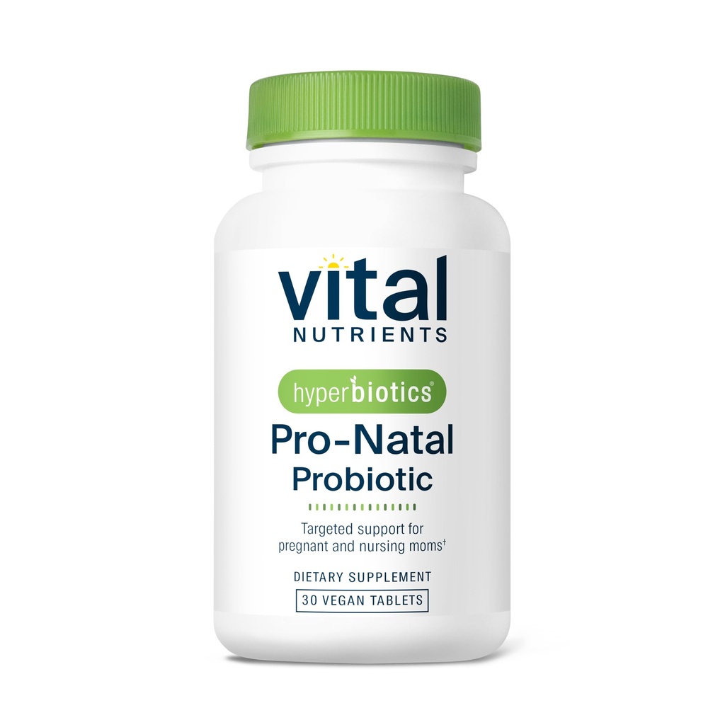 Iperbiotici Vital Nutrients Pro-Natal Prenatal Probiotics for Women | Supporto per Nausea occasionale, Bloating e Gas | Probiotico per la gravidanza vegana per le donne | Gluten, Latticini, Soy Free | 30 compresse