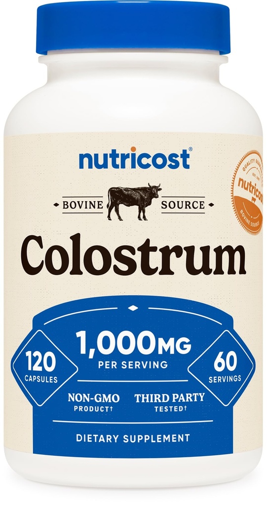 Nutricost Colostrum 1.000mg, 120 Capsule - Gluten Free & Non-GMO, 60 Serve