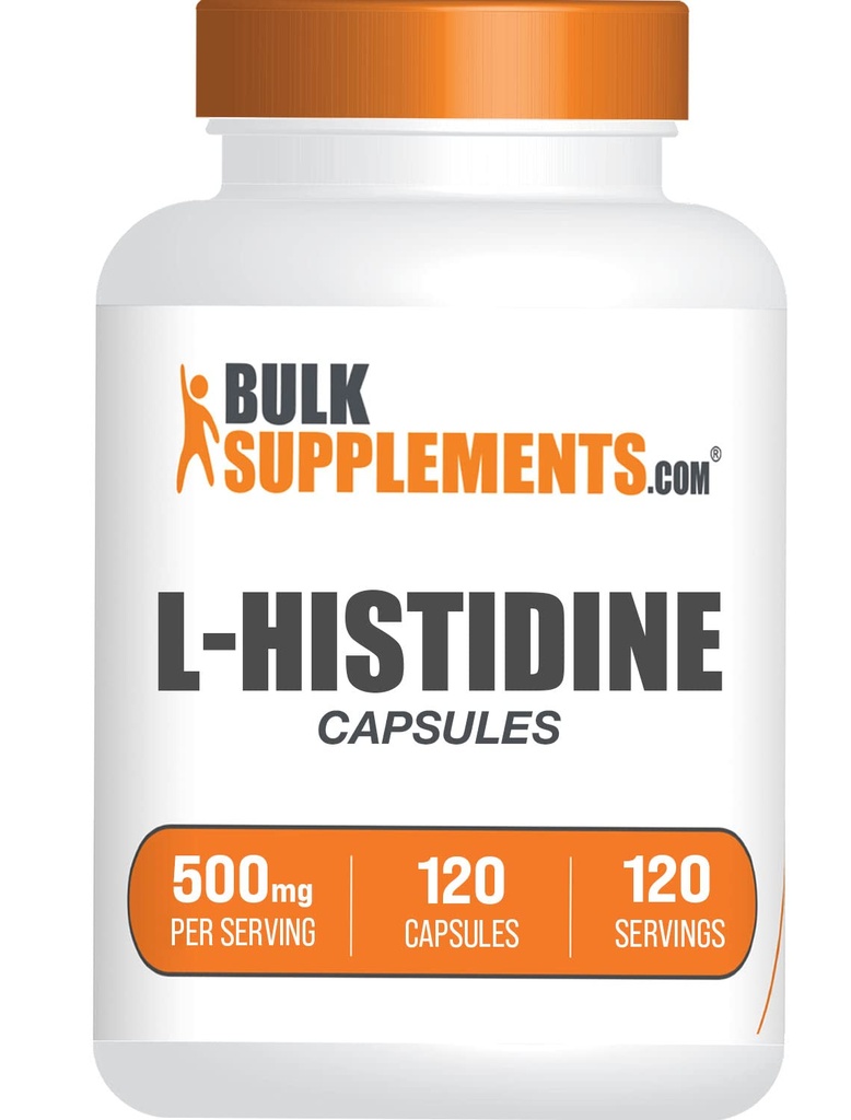 BulkSupplements.com Capsule L-Histidine - come Base L-Histidine, Integratore Histidina - Aminoacido essenziale & Gluten Free, 1 Capsule per Serving, 120 Capsule (Pack of 1)