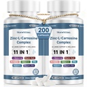 Zinc L Carnosine Complex 85mg, 11-in-1 Digestive & Gut Health Support, with Soothing Blend, L-Glutamine & Mastic Gum, 200 Capsules, Non-GMO, Vegan