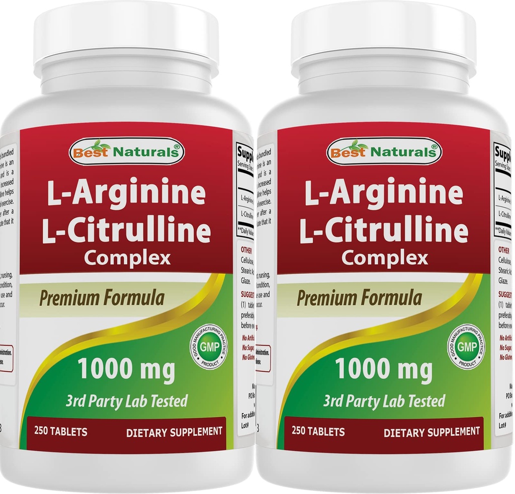 Best Naturals L-Arginin L-Citrulline Complex 1000 mg 250 Tabletten (250 Zähler (Pack von 2))