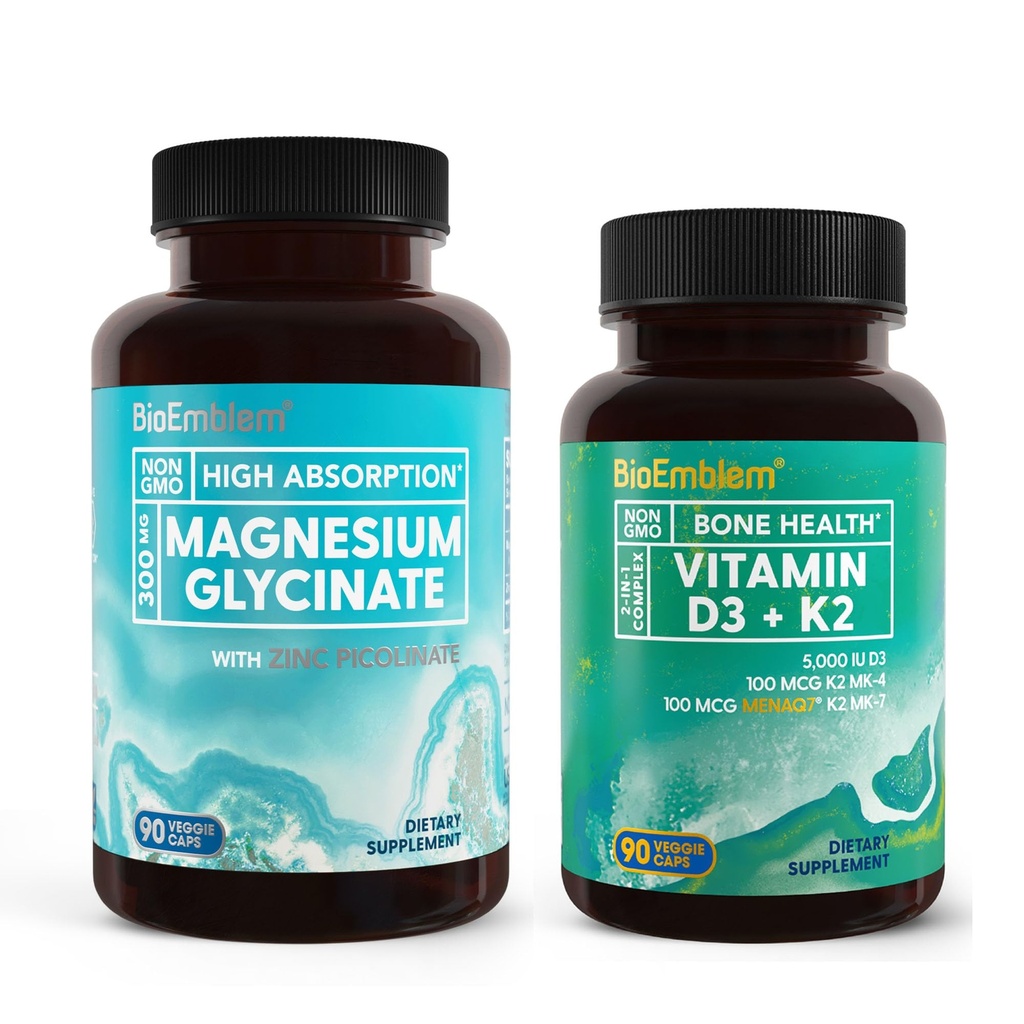 BioEmblem Magnesium Glycinat mit Zink und Vitamin D3 K2