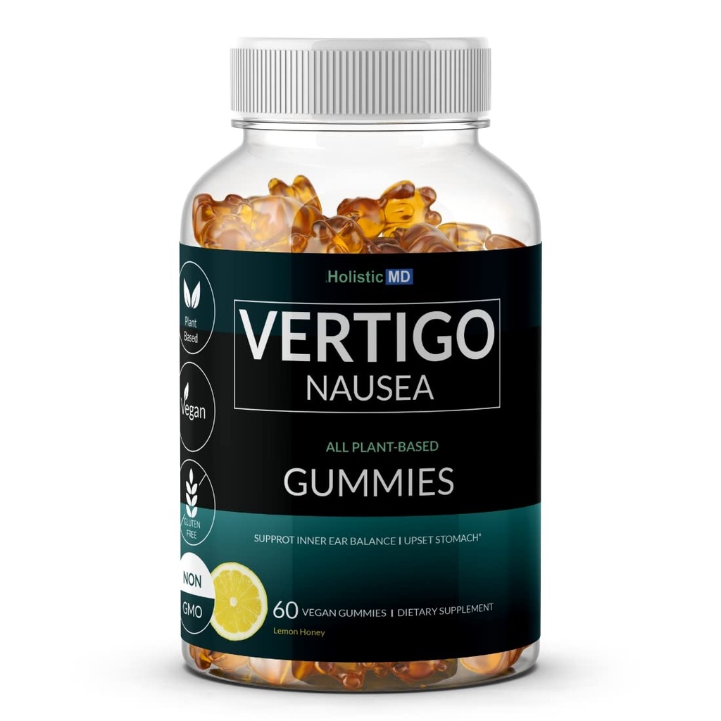 Prodotti di rilievo vertigini clinicamente studiati Kudzu Gingko Astragalus Ginger Black Cohosh & Peony flower | Nausea Vertigo Dizziness Relief | Formula base vegetale Non OGM | Gummies 60 Gummies