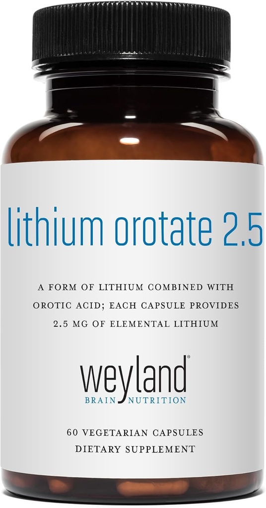 Lithium Orotate 2.5mg (1 bottiglia), 60 capsule vegetariane