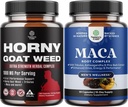 Bundle of Horny Goat Weed with Black Maca Root, Tongkat Ali, Saw Palmetto & Panax Ginseng Extract for Stamina & Energy and Black Maca Root with Siberian Ginseng Ashwagandha - Integratore benessere maschile