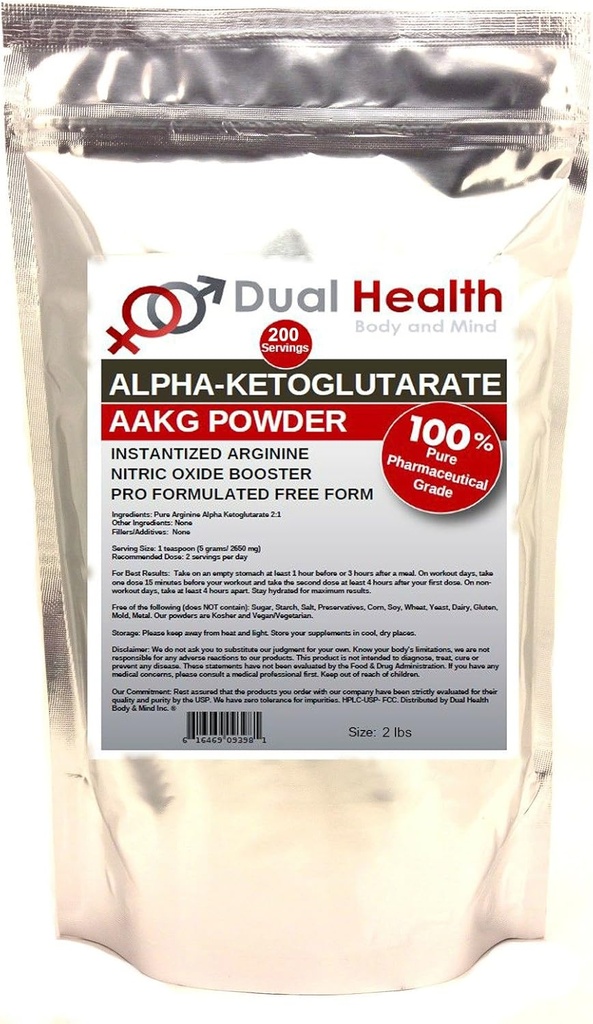 Pure AAKG (2 lb) L-Arginina Alpha-Ketoglutarate Polvere Bulk Supplementi