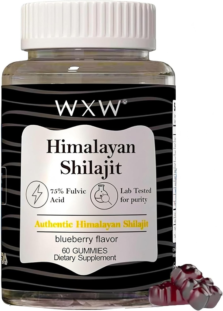 Trace Minerals Shilajit Gummis Blueberry Flavor Gummis shilajit Honey Sticks 600 MG 75% Fulvic Acid Lab Tested 60 Count