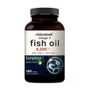 NatureBell Omega-3 Huile de poisson - 180 Softgels - Soutien à la santé articulaire, cérébrale et cardiaque* - avec EPA & DHA - Pas de Burps ou d'arrière-goût de poisson - Formule sans OGM et sans mercure - Arôme citron