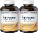 American Health Super Papaya Enzyme Plus Chewable Tablets, Natural Papaya Flavor - promuove la digestione e l'assorbimento dei nutrienti, contiene Papain & altri enzimi - 360 Conte - Confezione da 2