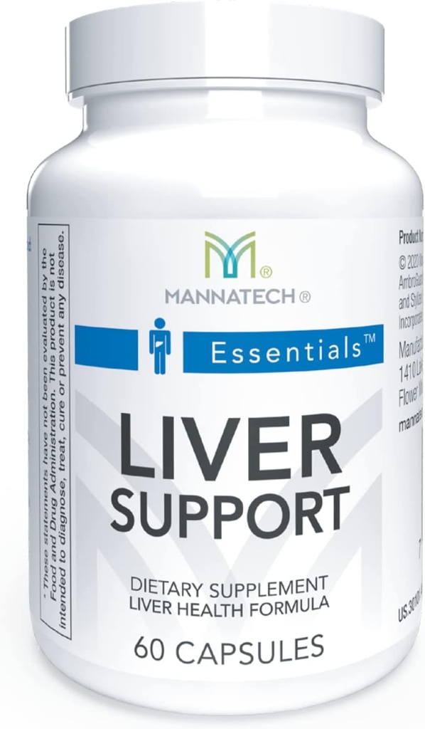 Mannatech Liver Supplement mit Inositol, Dandelion Root, Licorice Root, Milk Thistle, Turmeric Extract & Aloe Vera Extract - Leberreiniger für gesündere Leberfunktion - Leberunterstützung 60 Kapseln