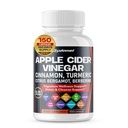 Cider de pomme Vinegar Ceylan Cinnamon Turmeric Odorless Aile Feuille d'olive Artichaut noir Pepper -150 Capsules- Fabriqué aux États-Unis