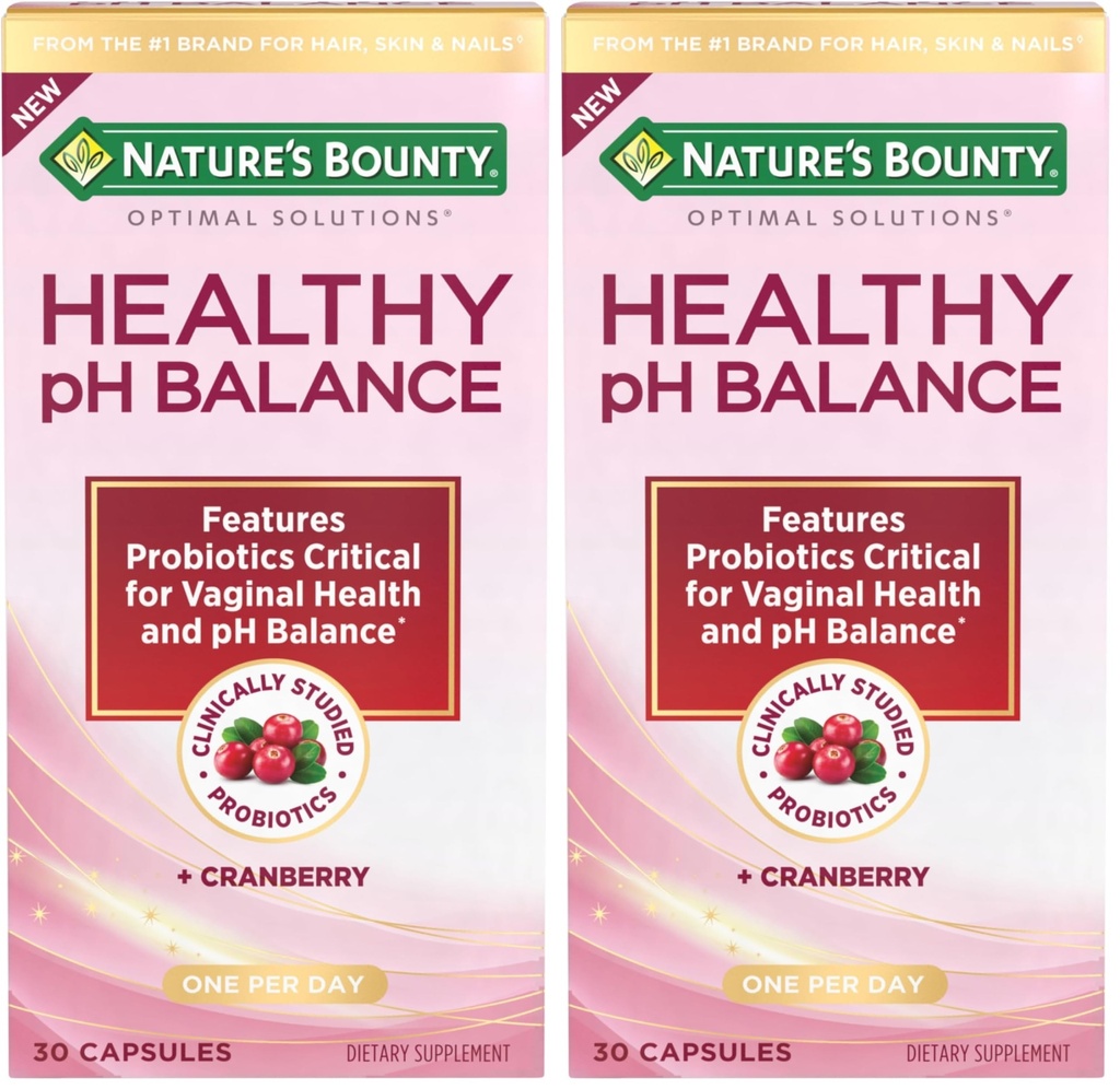 Probiotici della natura per le donne, Probiotici vaginali per bilanciamento del pH sano, 2 miliardi di CFU, Strains clinicamente studiati, Pillole di bilanciamento del pH di soluzioni ottimali, 30 capsule vegetariane (Pack of 2)