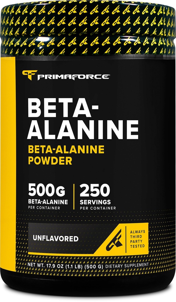 Primaforce Beta Alanine poudre 500 Grams (1,1lbs) Non aromatisé - Pré entraînement et post entraînement Supplément