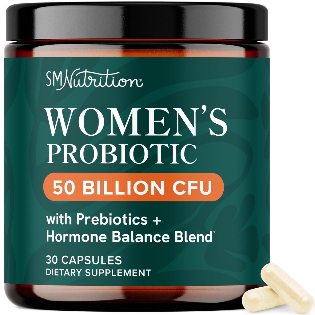 Probiotiques pour les femmes : 50 milliards d'UCF pour le soutien de la santé vaginale, du pH et digestive. Probiotiques femelles avec prébiotiques et mélange d'équilibre hormonal.