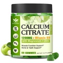 Citrate de calcium 1200mg avec supplément de vitamine D3 pour les femmes et les hommes - supplément de zinc de magnésium de calcium à croquer D3 K2 pour les os, les dents, le soutien immunitaire, l'arôme d'Apple - 60 Gummies