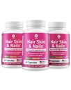 1 Body Hair Skin Nails Vitamin Complex mit Biotin - Komplette Formel mit 26 essentiellen Vitaminen für Männer & Frauen - 3 Pack