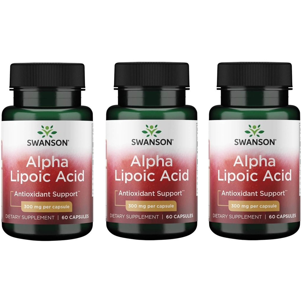 Acide alpha de Swanson - Supplément d'activité antioxydante - 300 mg 60 Capsules (3 Pack)