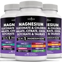 NUOVO AGE Magnesio Supplemento -Powerful Glycinate Citrate Malate Ossido Taurate Aspartate Gluconate Orotate & Mag Chloride Manganese Bone Salute e Bone Forza, Joint Support- 270 Count