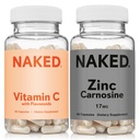 Carnosina di zinco NAKED 17mg (60 capsule) Vitamina C 500mg (90 capsule) – Vegan; Non OGM; Gluten Free; Assistenza giornaliera Immune e Stomach