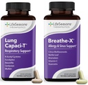 LifeSeasons Breathe-X mit Lung Capaci-T - Allergiker & Respiratorische Unterstützung - Fast Acting Sinus Relief - Erhöht Sauerstoffkapazität & Reduziert Mucus - 180 Kapseln