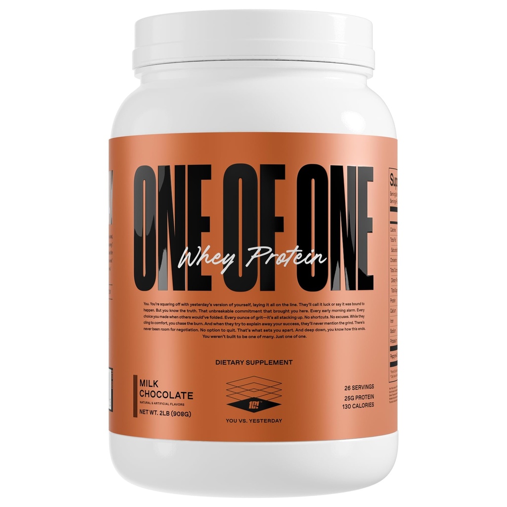 ONE Of ONE Whey Protein Powder – 25g Whey Protein Concentrato con enzimi digestivi, senza glutine, basso carbo, recupero post-allenamento – Il cioccolato al latte Flavor, 2lb