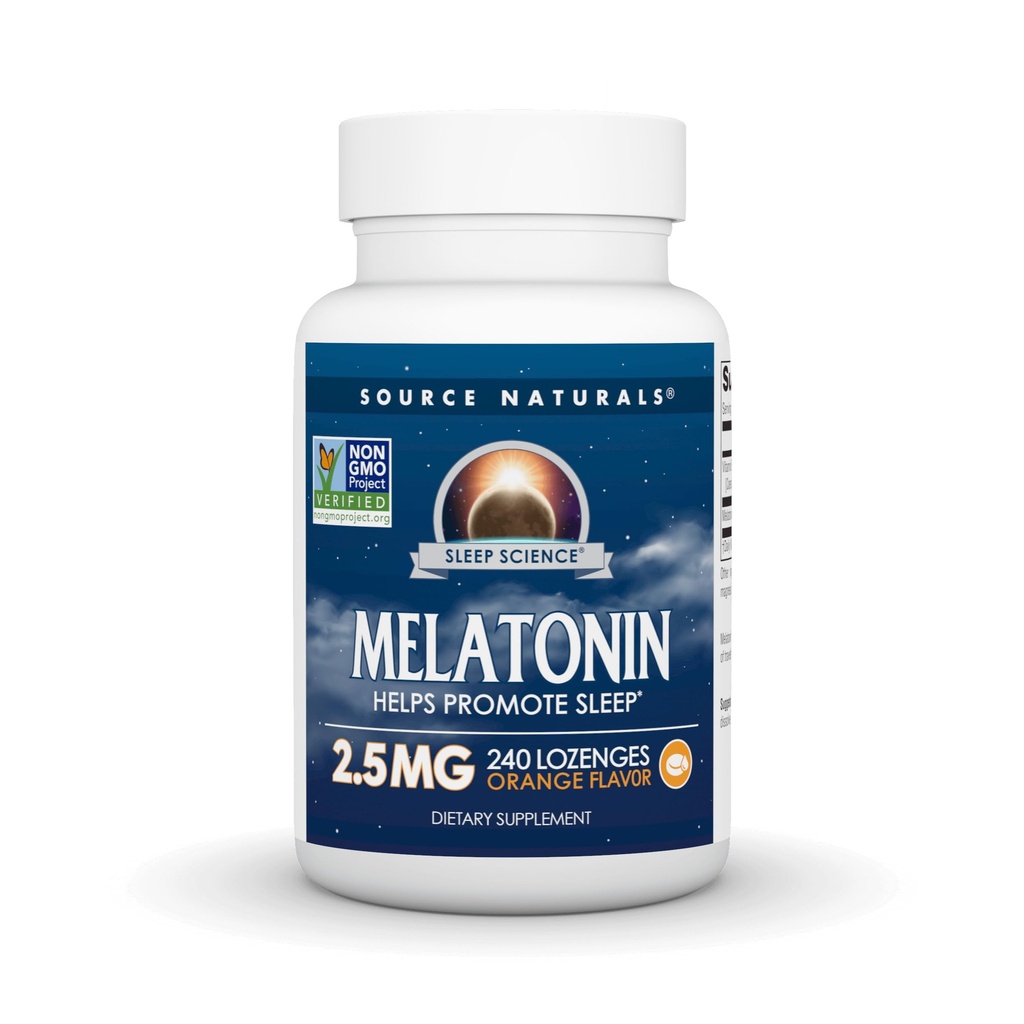 Source Naturelles Mélatonine 2,5 mg - 240 Lozanges à saveur orange