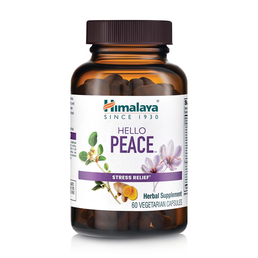 Himalaya Ciao pace - Herbal Stress Relief Supplement con Ashwagandha e Turmeric per Cortisol normale e supporto surrenale - Vegan, Non OGM, Gluten Free, 60 Capsule