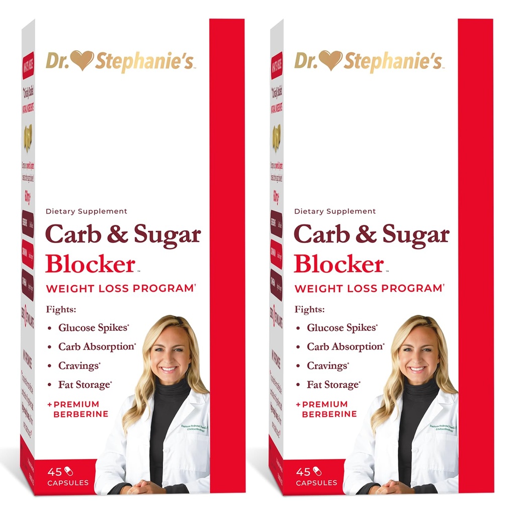 Dr. Stephanie's Mealtime Carb & Sugar Blocker - Ridurre Carbi Digeriti & Zuccheri, Stimolant-Free (2 Pack)
