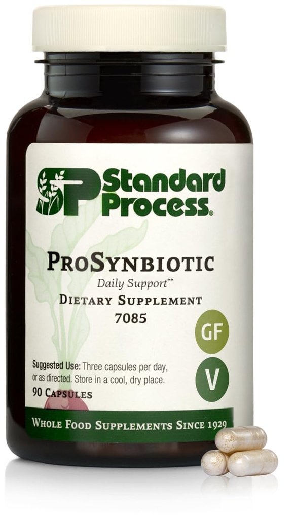 Standard Process ProSynbiotic - Ganzes Nahrungsbrust, Immununterstützung, Verdauung und Verdauungsgesundheit mit Bifidobacterium, Chicory Root, Lactobacillus Acidophilus und Inulin - Vegetarisch - 90 Kapseln