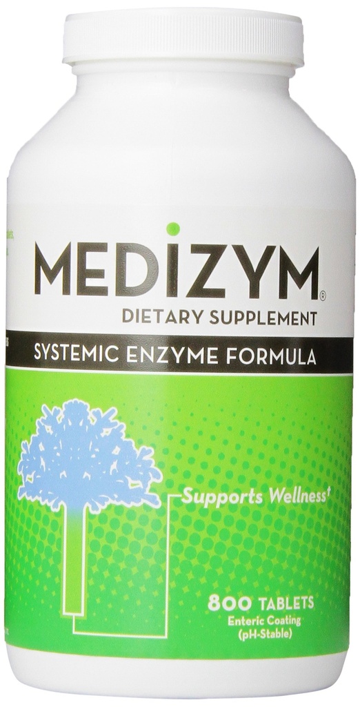 Naturally Vitamins Medizym Systemic Enzyme 800 Tablets, Yellowish Green/Tan