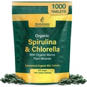 Biogenesis Organic Spirulina, Chlorella & Marine Plant Minerals – 1000 Count (200 mg) | Australian Grown Algae Superfood | Support Energy & Immunity | Vegan Mini Tablets
