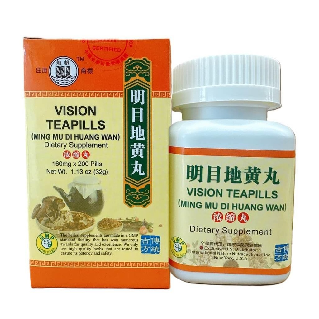 Vision Teapills (Ming Mu Di Huang Wan) Extra Concentrated (200 Pills)