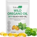 Öl von Oregano Softgels, 120 Graf Oregano Öl Kapseln, 165mg Carvacrol, 2 in 1 Formuliertes Öl von Oregano mit schwarzem Samenöl 200mg, Oregano Ölergänzung Kapseln